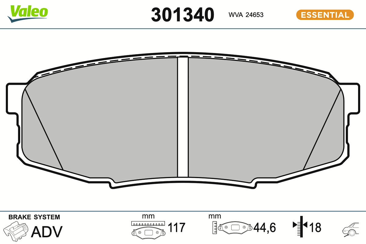 Jeu de 4 plaquettes de frein VALEO 301340